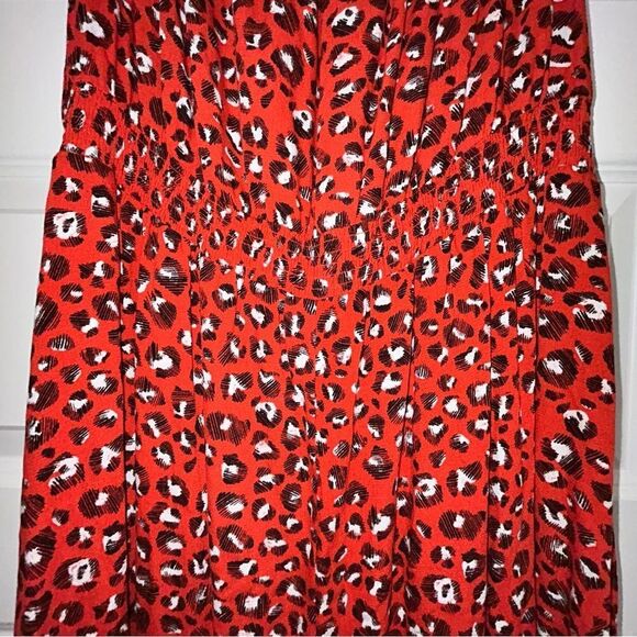 A New Day Animal Print Smocked Short Sleeve Midi Dress - Picture 9 of 11